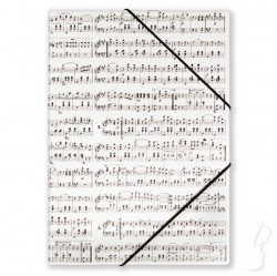 Zestaw: ołówek i notes z wzorem muzycznym