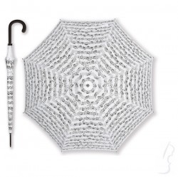 Duży parasol z motywem nut - biały
