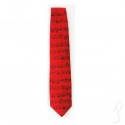 Krawat z zapisem nutowym Bacha, czerwony