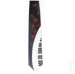 Czarny krawat z wzorem muzycznym